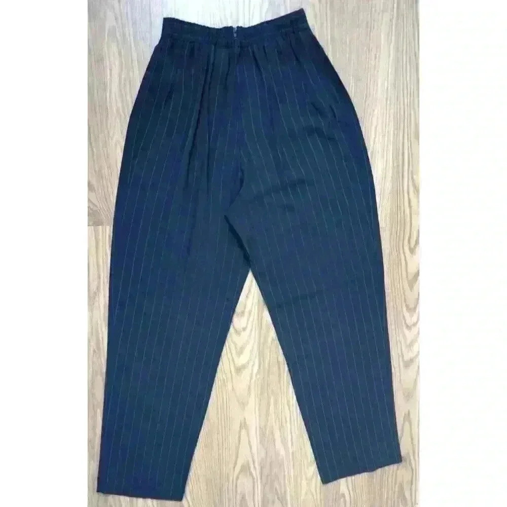 John Roberts Women's Blue Striped Pant Suit Pants Straight, Size 6 - Picture 6 of 12